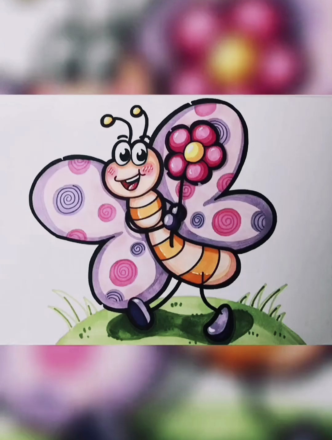 马克笔儿童画～蝴蝶～