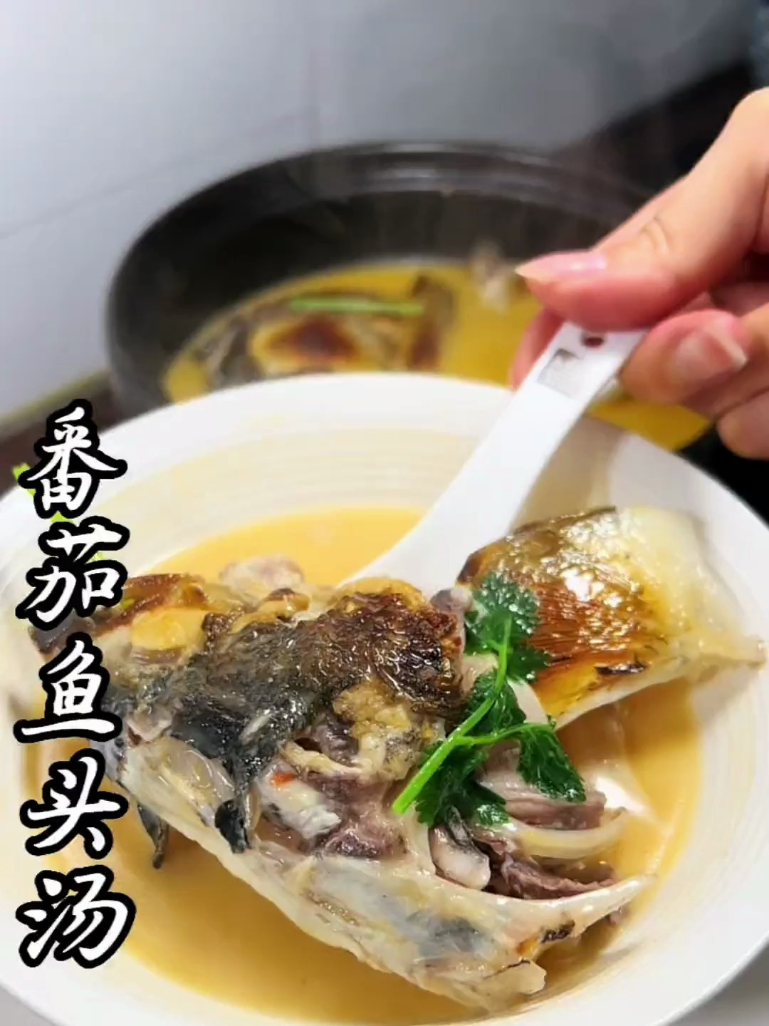 番茄鱼头汤.这样煲出来汤汁鲜甜浓郁,开胃营养又好喝!