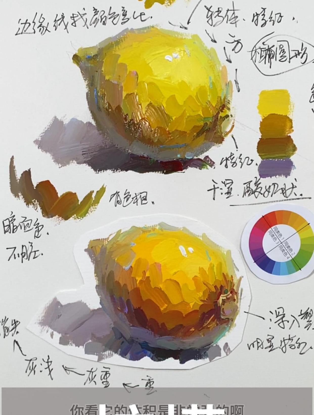 柠檬怎么画,水粉静物