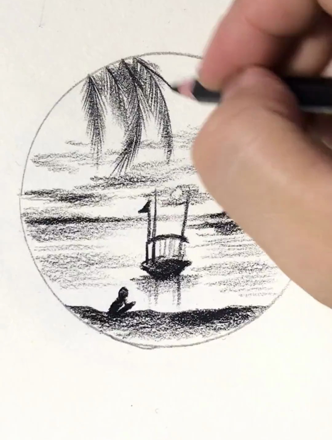 30秒教你轻松学会画远航 素描 简单简笔画 一起学画画