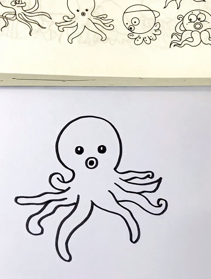 章鱼这样画你学会了吗,儿童简笔画,简笔画