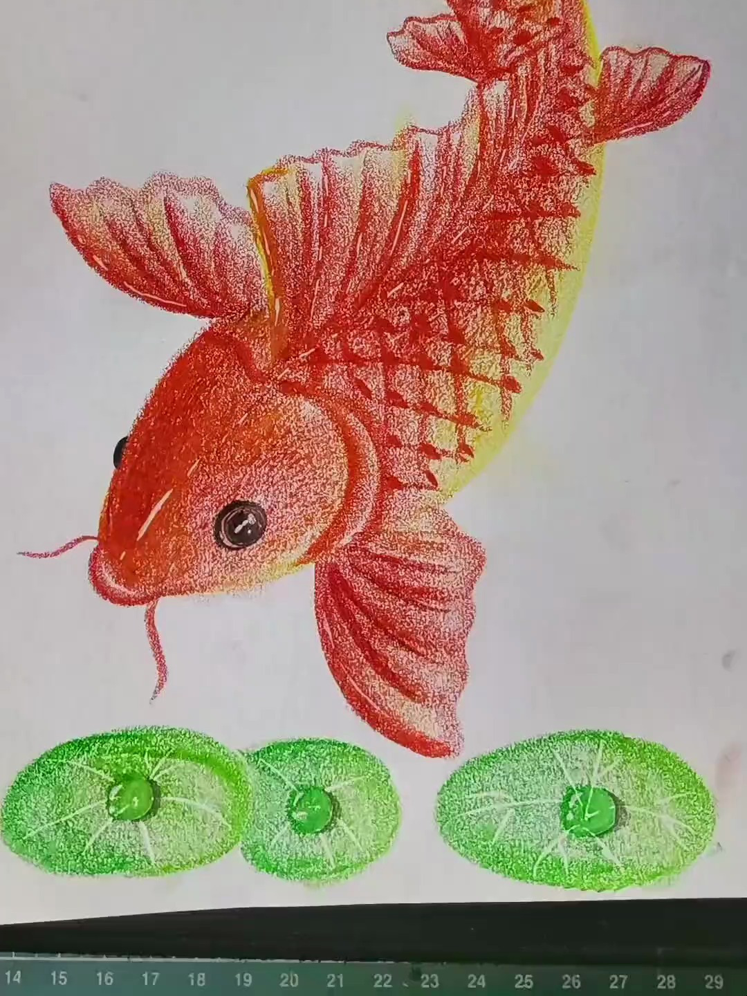 油画棒画鱼,一起学画画