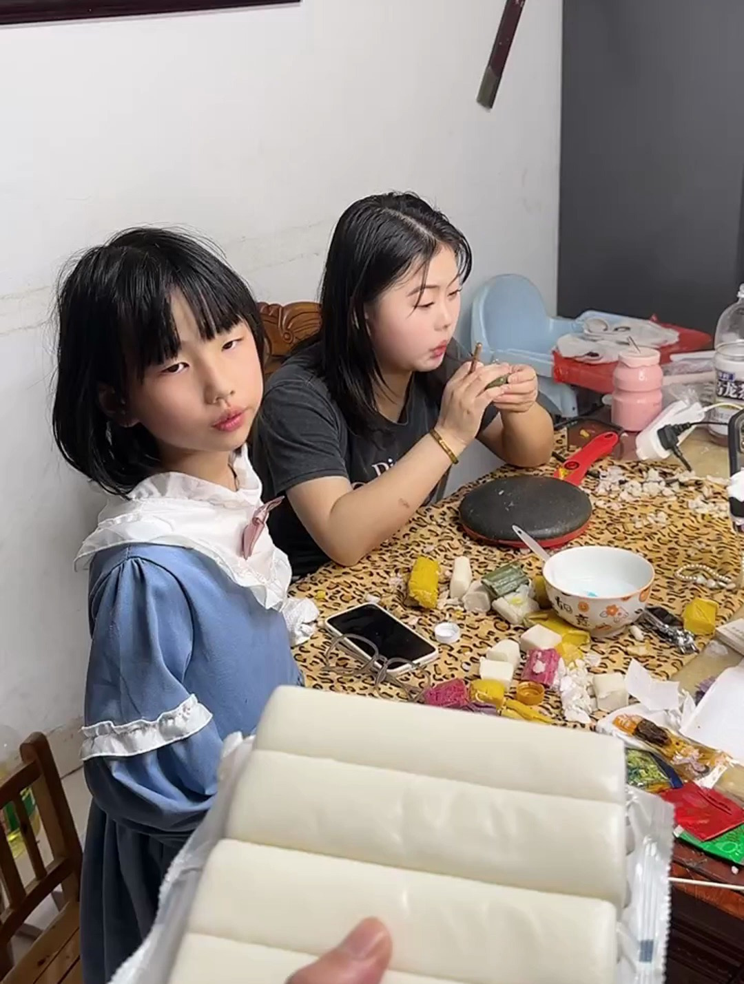 彩色年糕全部用完了