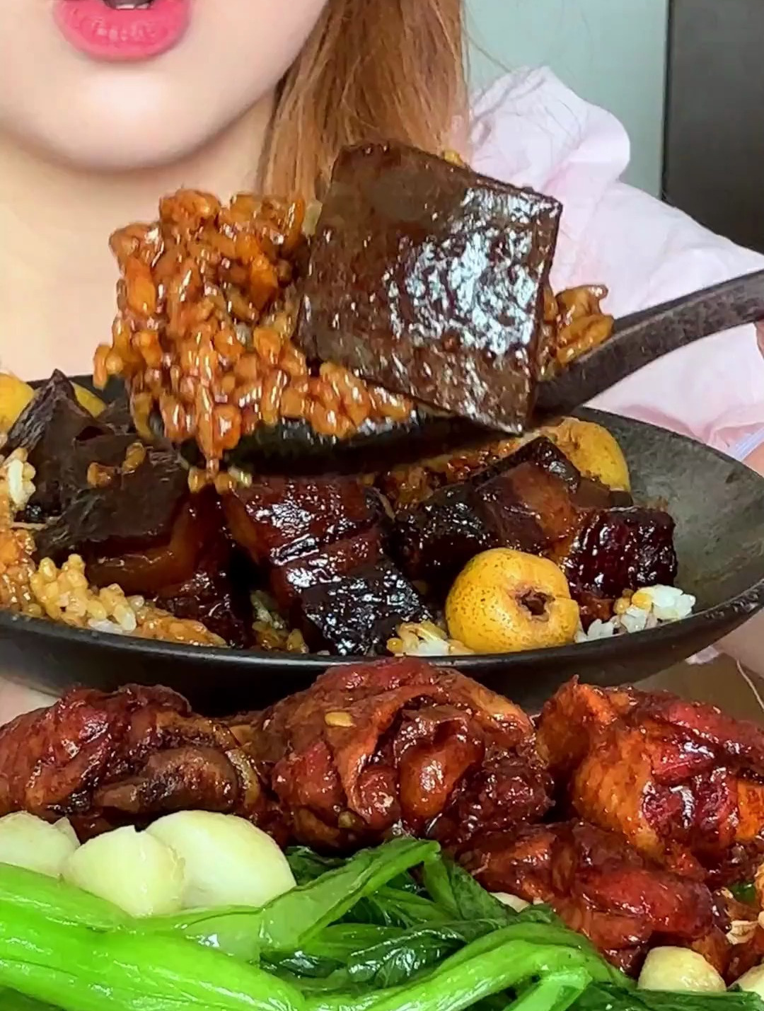 红烧肉盖饭 卤鸡腿 白灼菜心