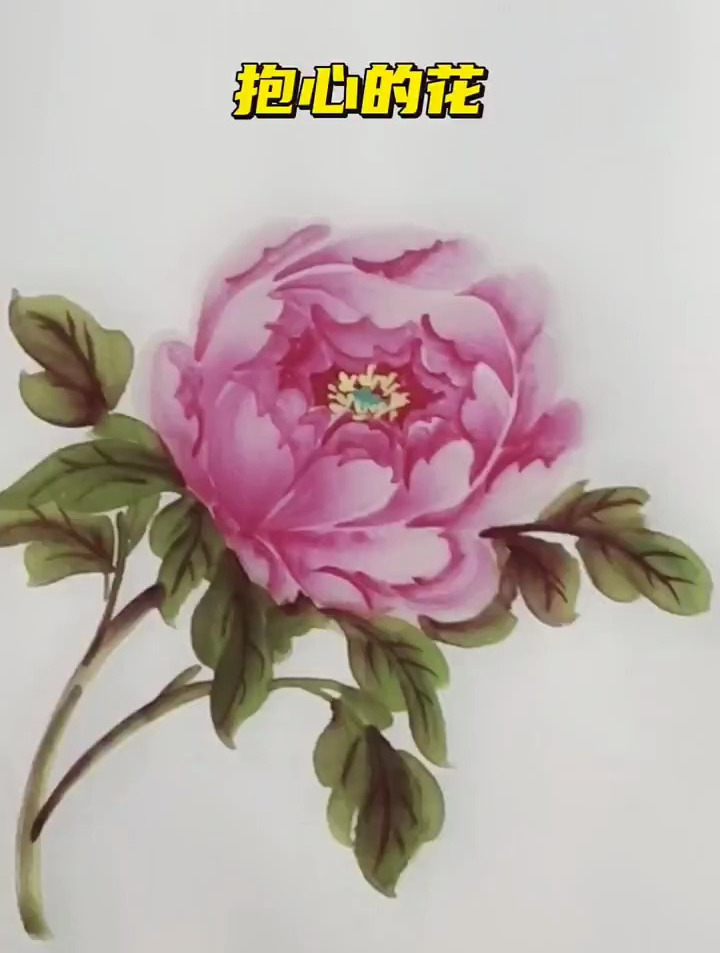 写意国画 爆心的牡丹