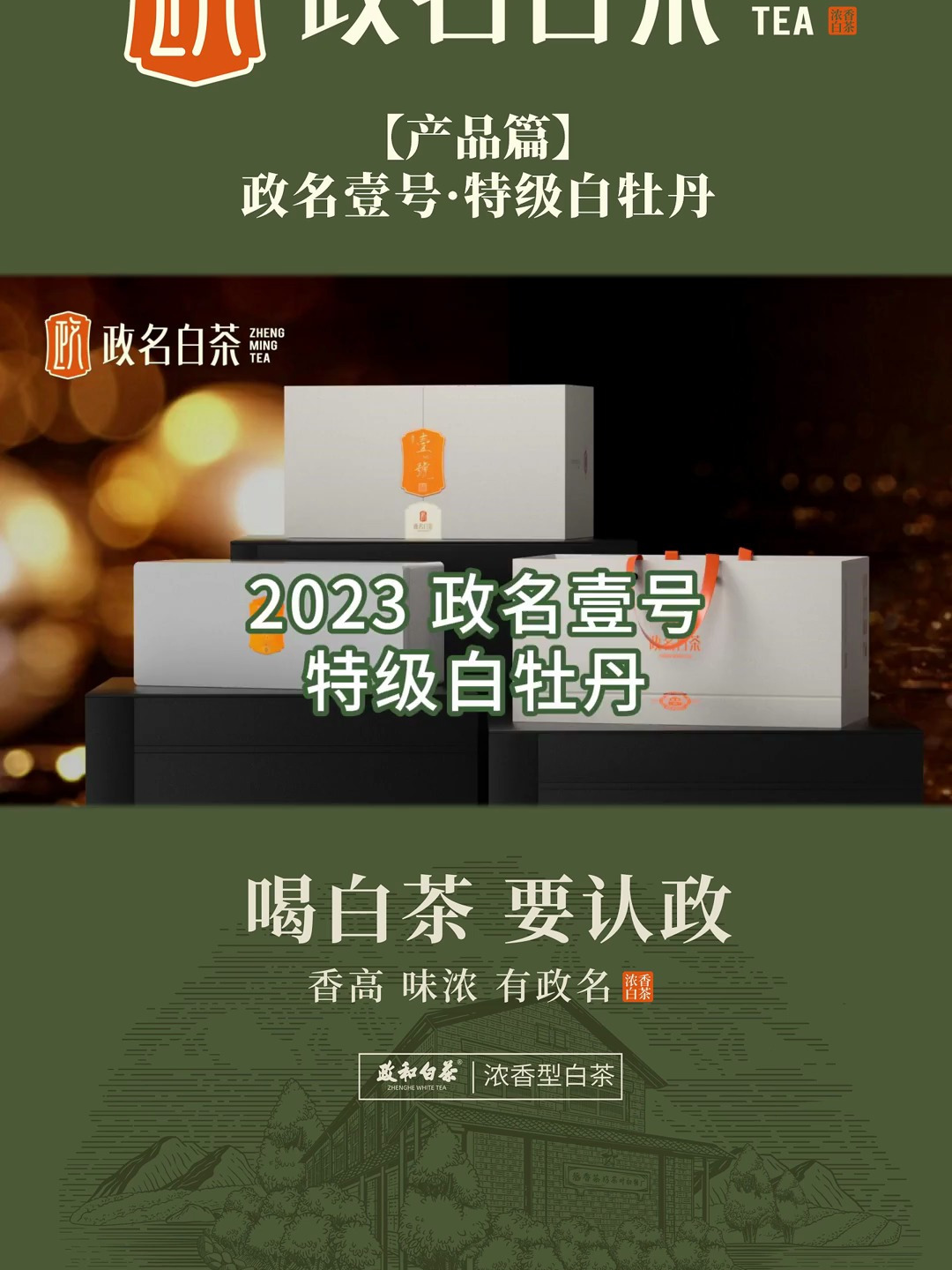 政名白茶丨新品预告2023政名壹号·特级白牡丹