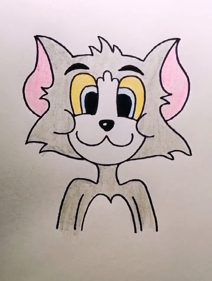 有人问我可以画汤姆猫吗?我画了,可我剪辑时候发现忘记画胡子啦