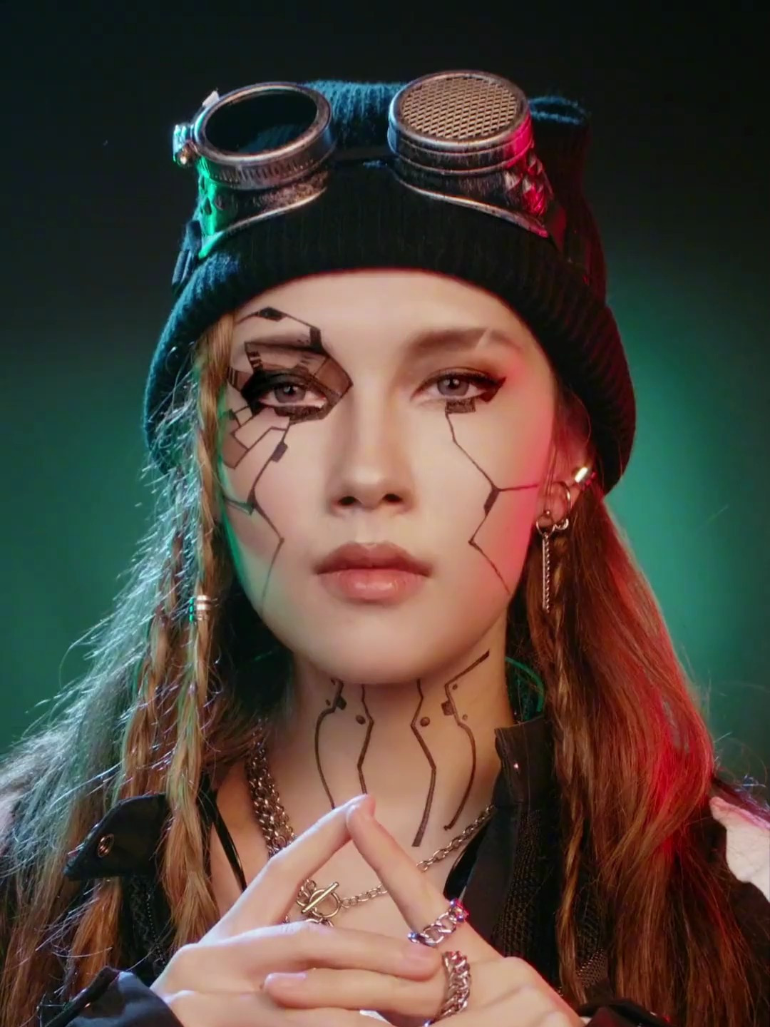 AI朋克创意妆容蒸汽朋克