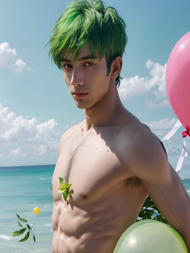 你的肌肉男友已上线 腹肌男孩 男生壁纸 绿色系