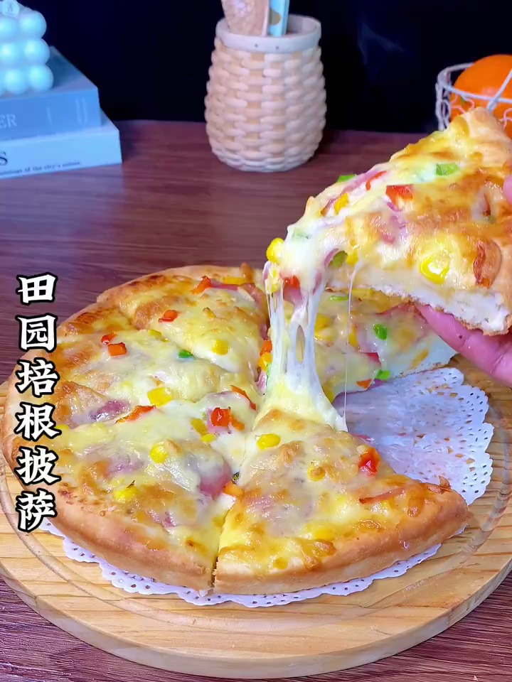 巨好吃的,田园培根披萨