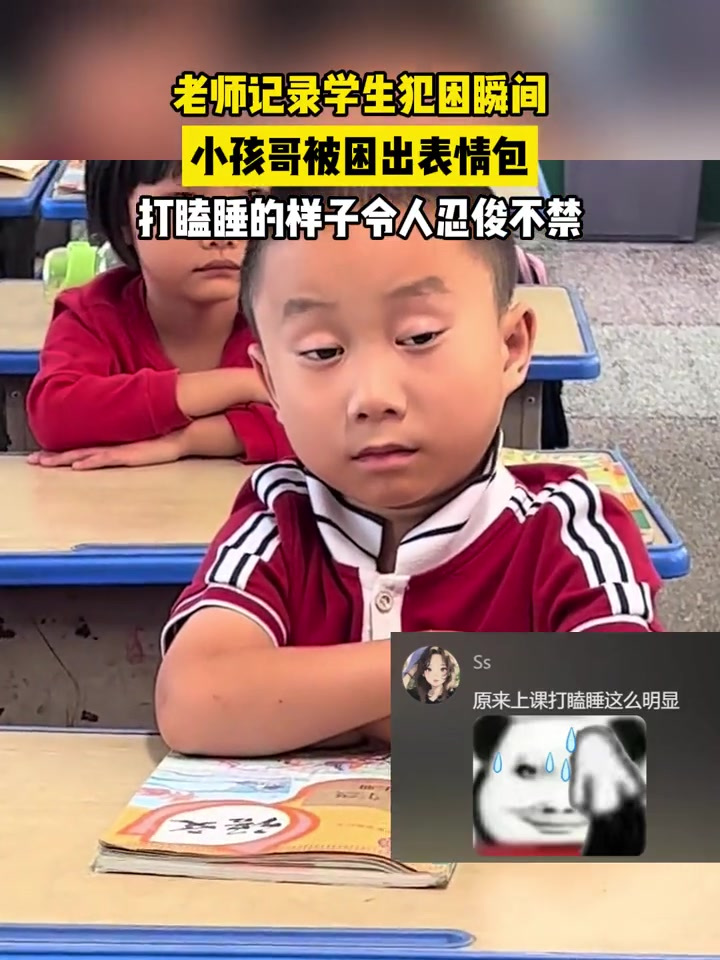 老师记录学生犯困瞬间,小孩哥被困出表情包,打瞌睡的样子令人忍俊不禁 来源:77797