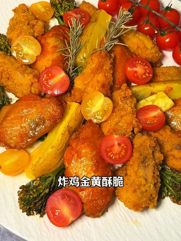 脆皮炸鸡金黄酥脆,嘟嘟翅一口爆汁,宅家解馋一整个超满足