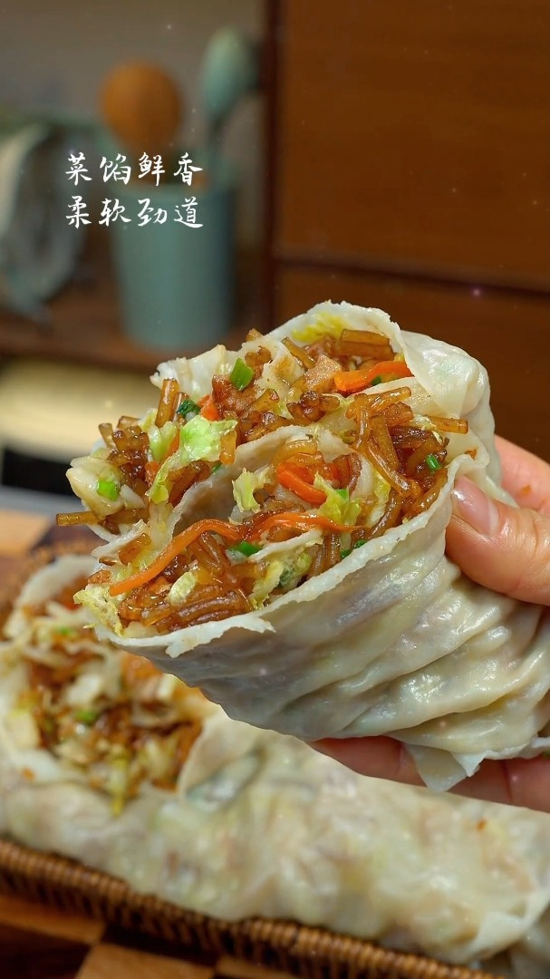 今天蒸的白菜馅菜蟒,真是太香了