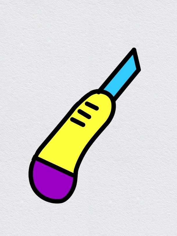 画一把小巧可爱的美工刀,美工刀简笔画