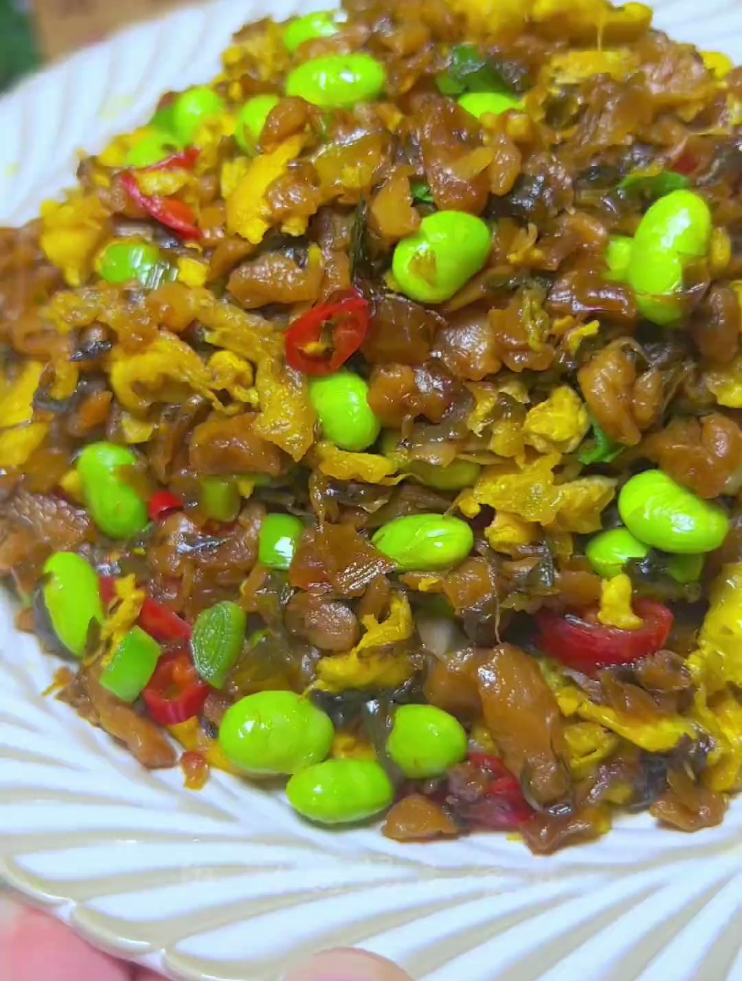 外婆菜炒毛豆,简单好吃又下饭
