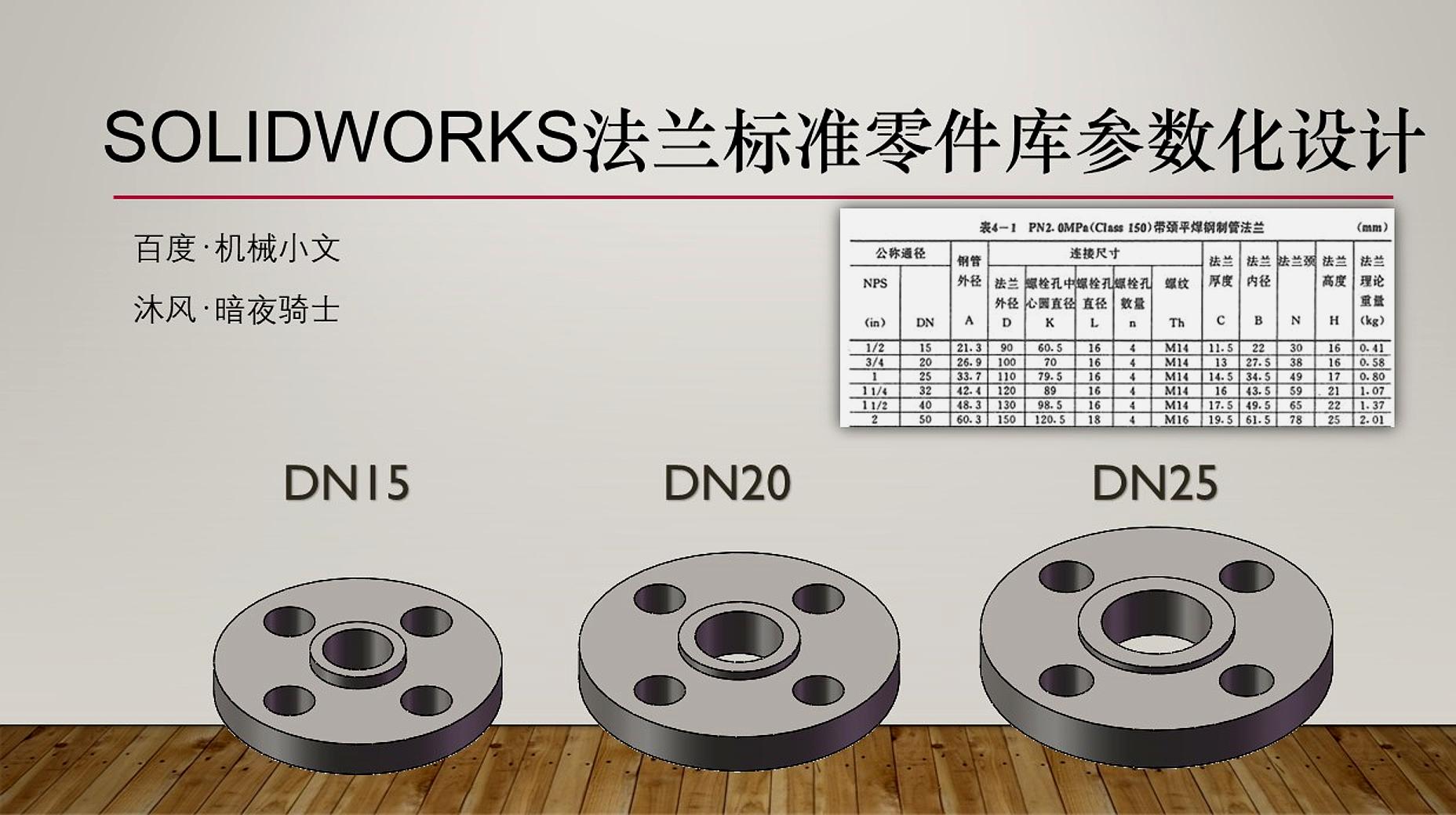 [图]用SolidWorks零件设计表创建法兰标准零件库,参数化设计提高效率