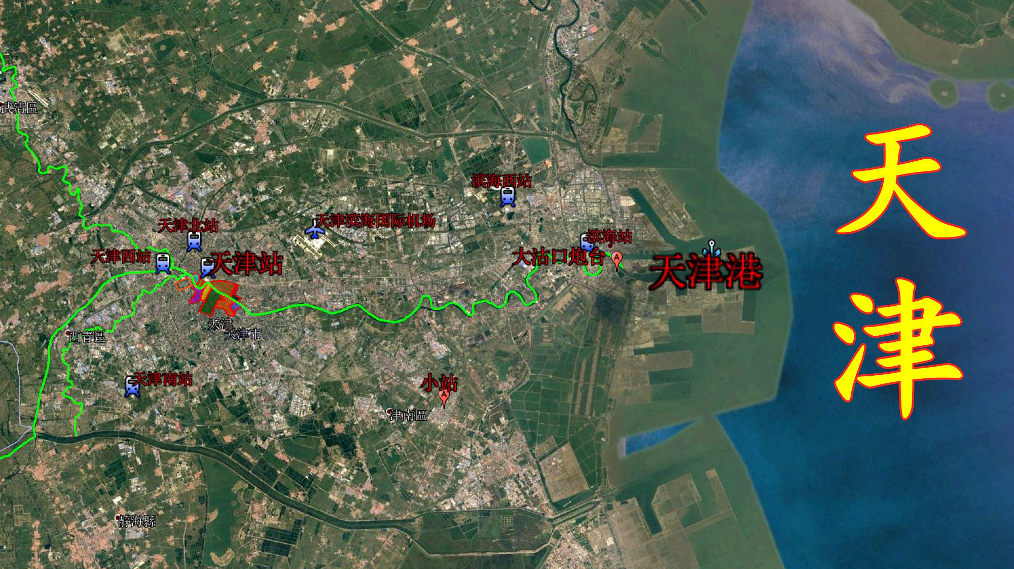 [图]三维地图看天津,九河下梢天子渡口,北京门户北方经济第二城