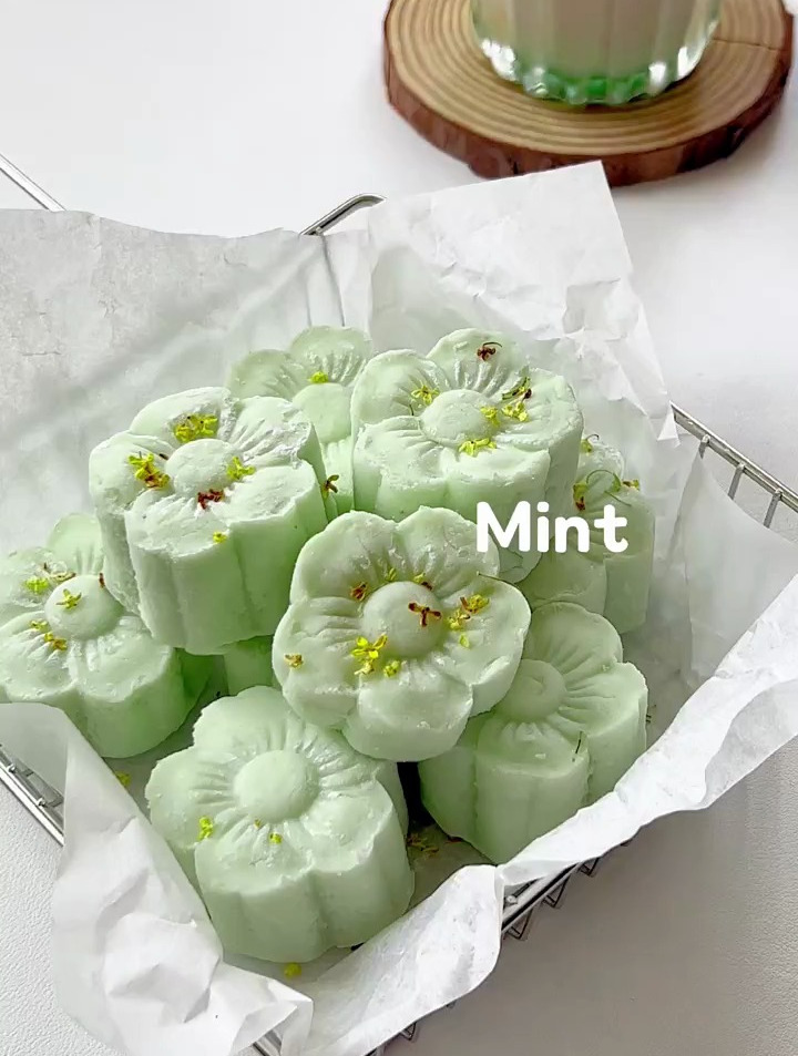 免烤宫廷糕点,软软糯糯清凉薄荷山药糕