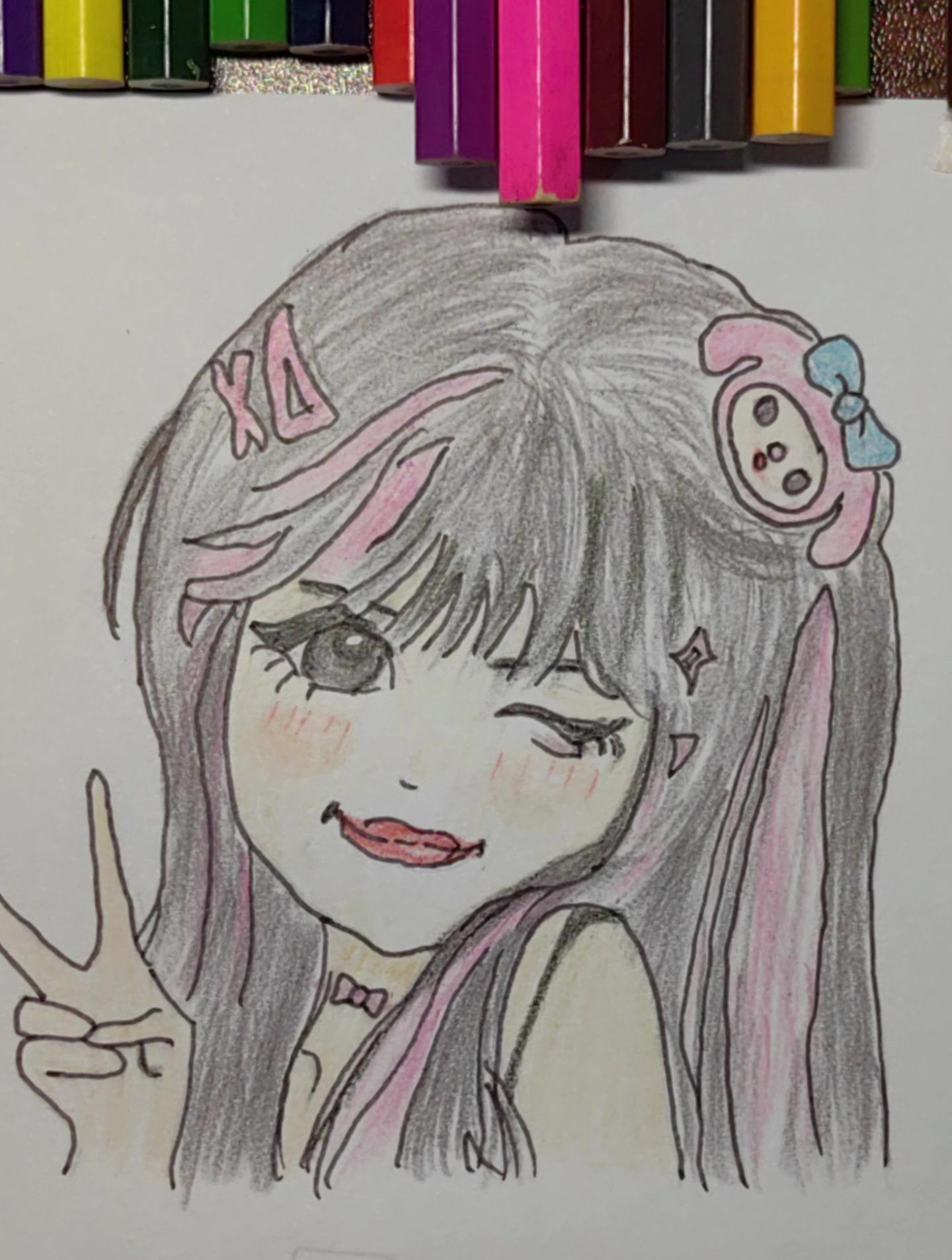 妈妈画的三丽鸥美乐蒂拟人VS我画的