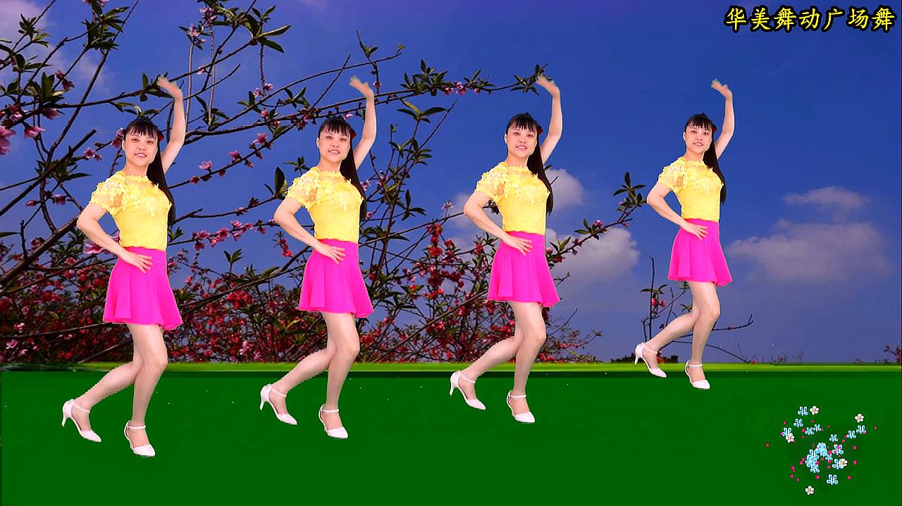 网络热歌广场舞《桃花运》动作简单易学舞步时尚大气