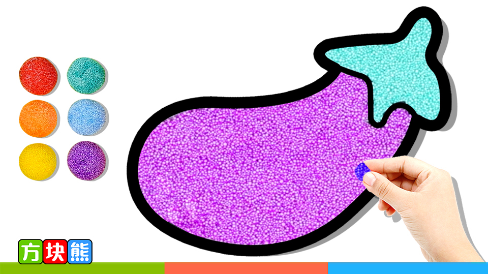 创意早教课堂:用雪花泥制作的卡通茄子