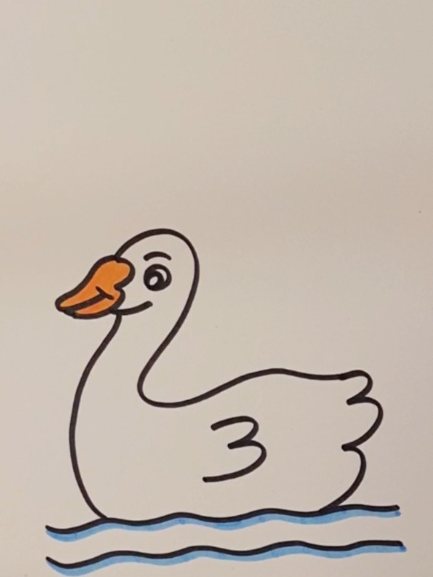 用一个数字2和三个数字3画大白鹅,一学就会!简笔画