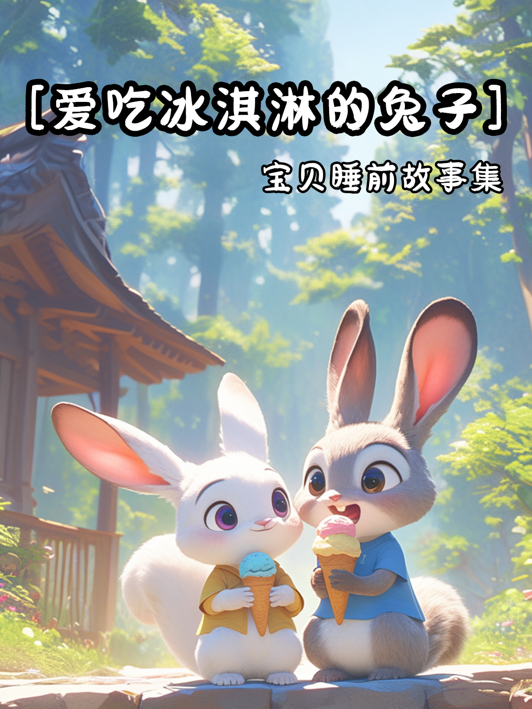 睡前故事|儿童绘本《爱吃冰淇淋的小白兔》
