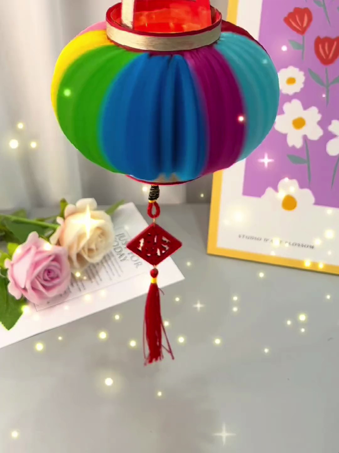 中秋节要到了,和孩子一起做个彩虹灯笼吧!简单漂亮