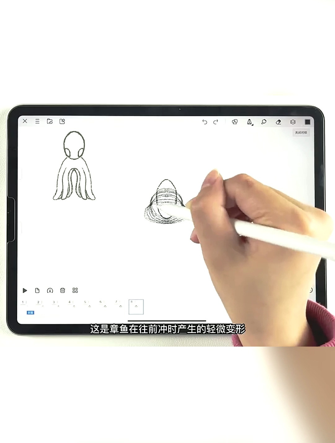 只要会画圆圈,就能轻松学会章鱼游泳动画