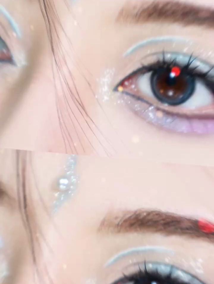 鲛人泣珠温柔雾霾蓝清冷人鱼眼妆