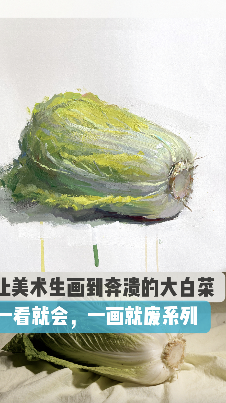 让美术生画到奔溃的大白菜,一看就会,一画就废系列