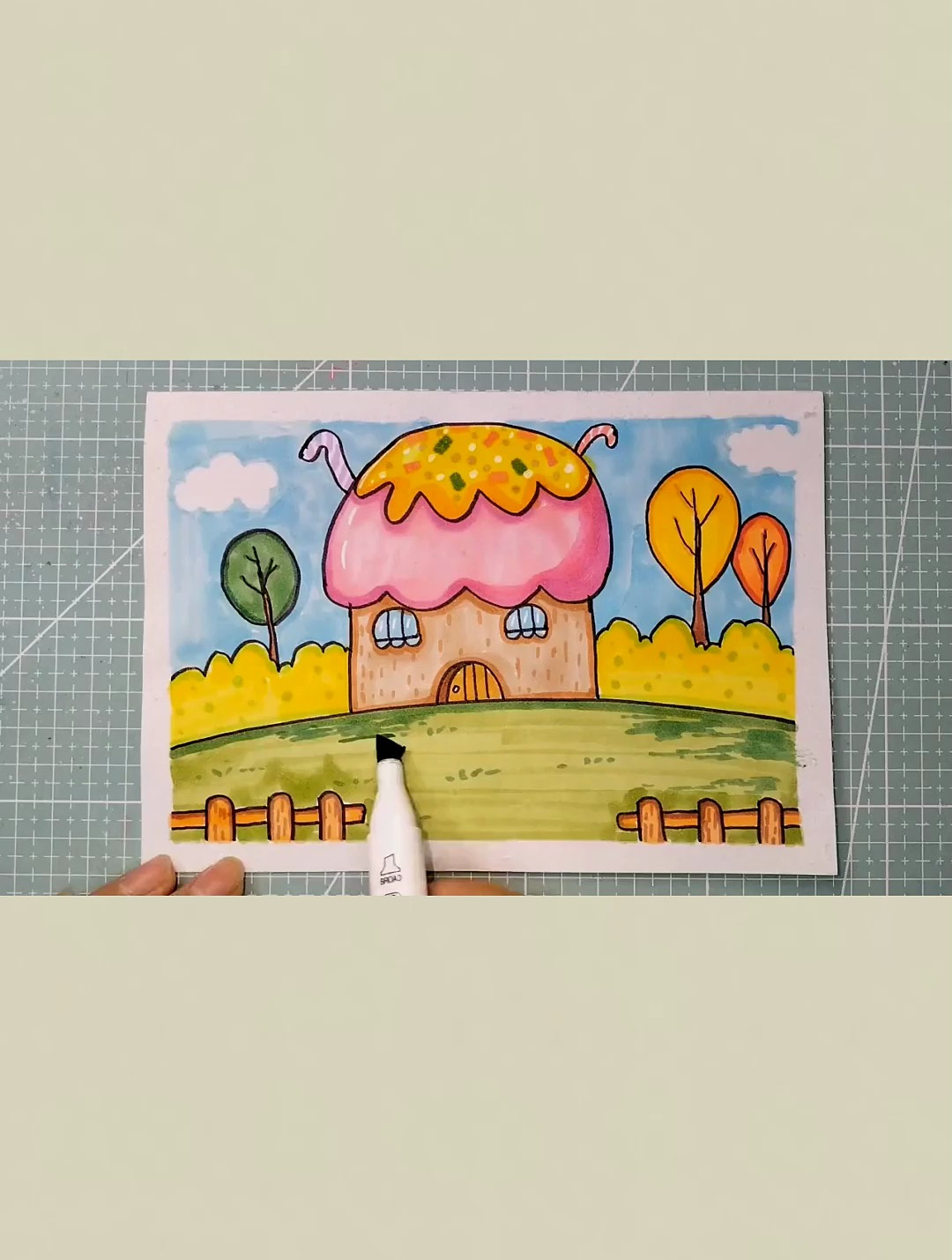 甜点屋,蛋糕房,简笔画,创意画萌知计划绘画手