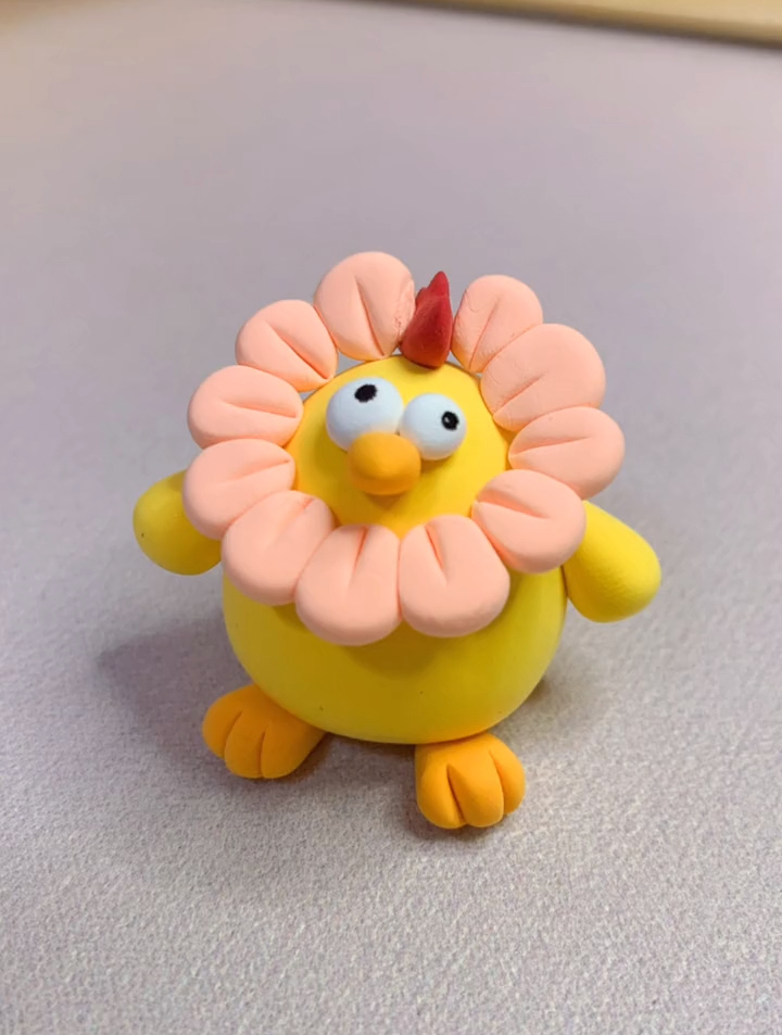 教大家如何快速捏一只可爱小鸡仔～手工diy 粘土教程 手工粘土