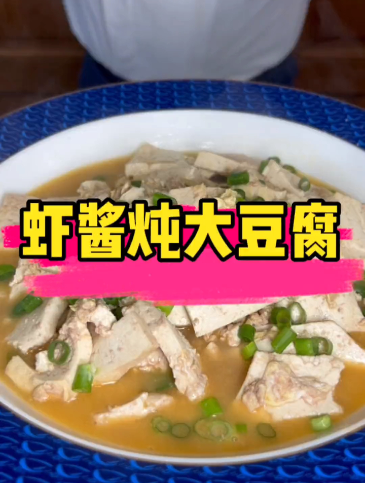简单好吃又鲜又香虾酱炖豆腐 每日美食分享