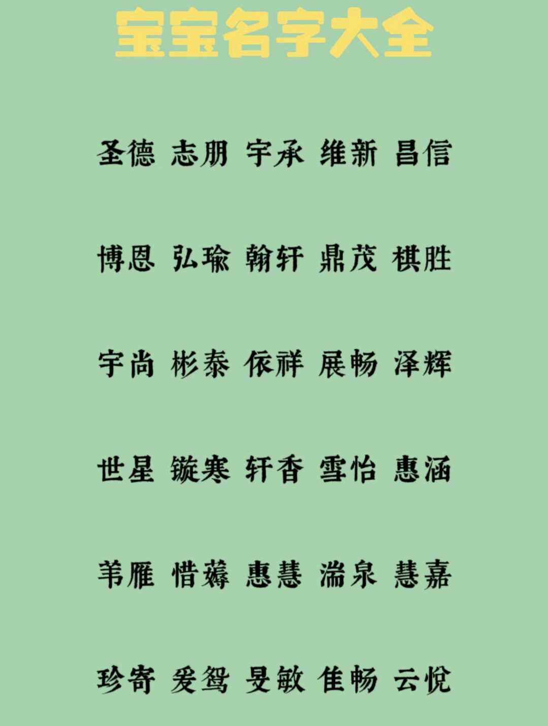 宝宝名字推荐大全