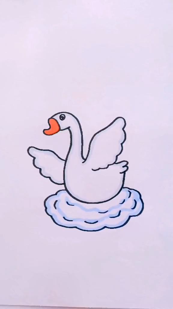 鹅鹅鹅,曲项向天歌。今天画只大鹅 儿童简笔画 创意简笔画