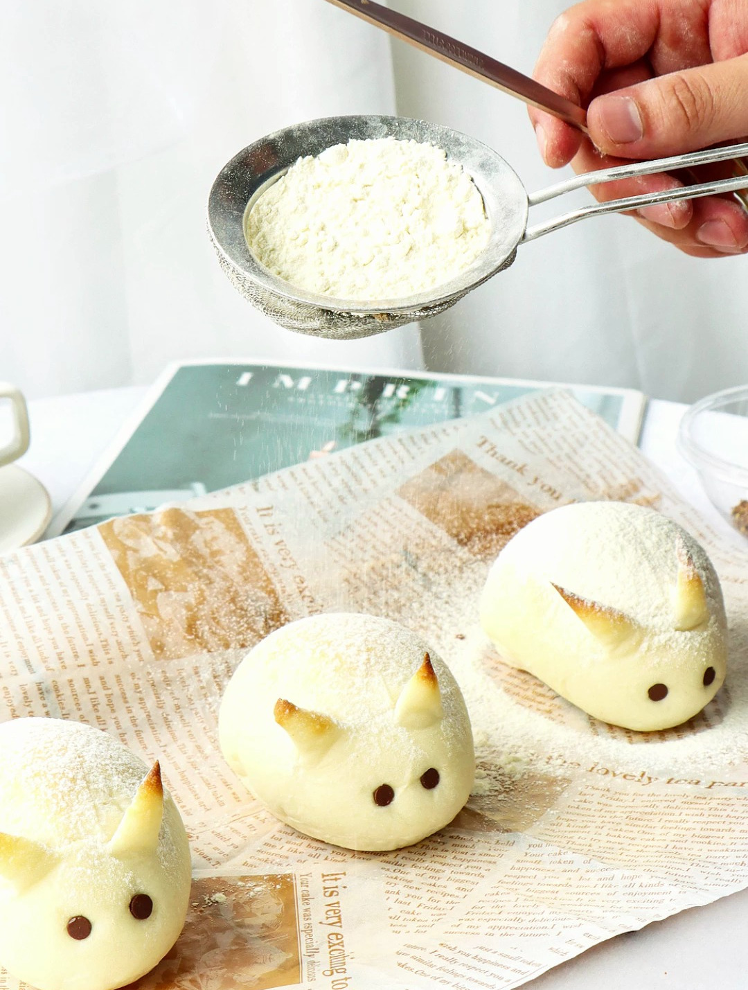 萌萌的小兔子面包造型教程