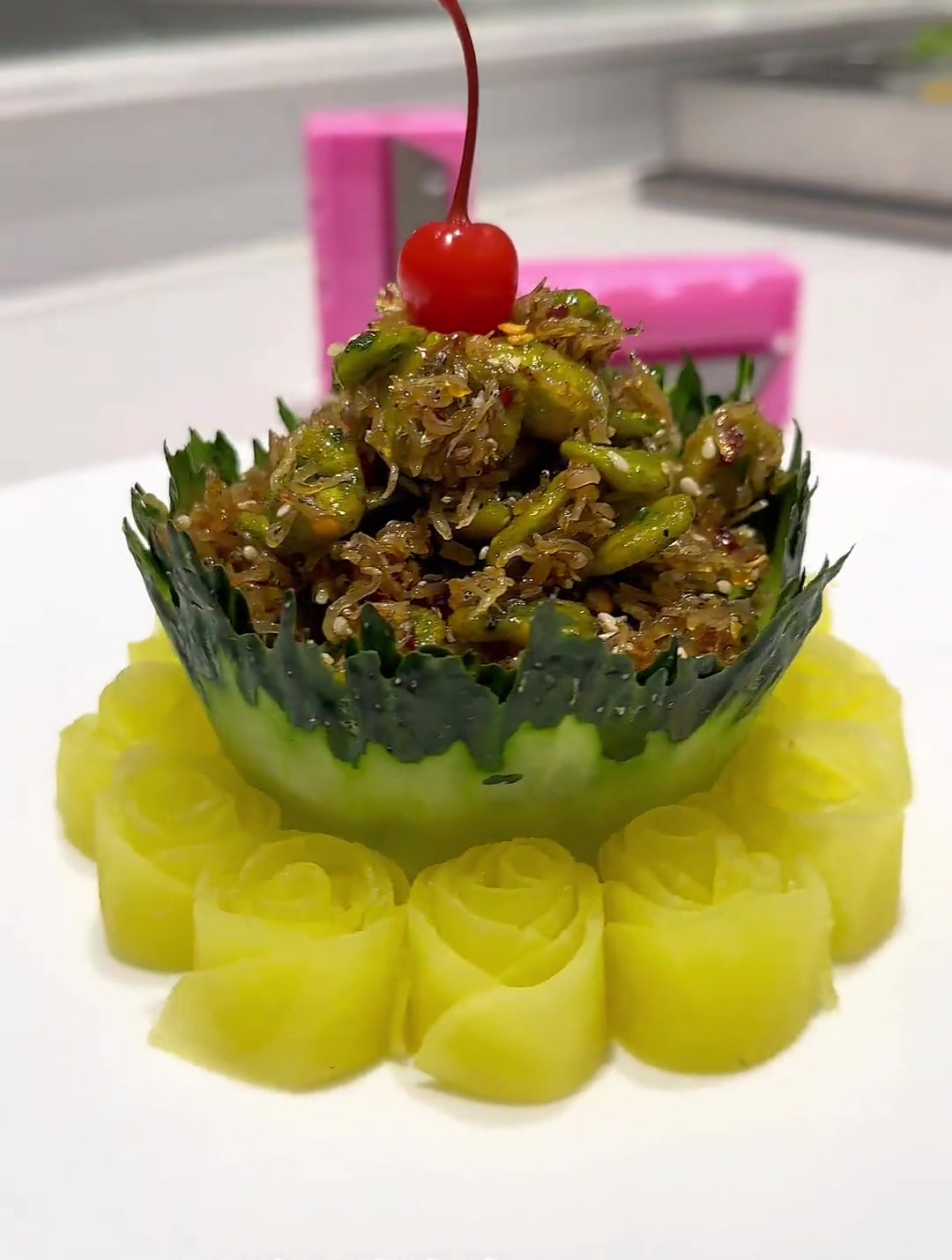 黄瓜的简单摆盘用心做菜