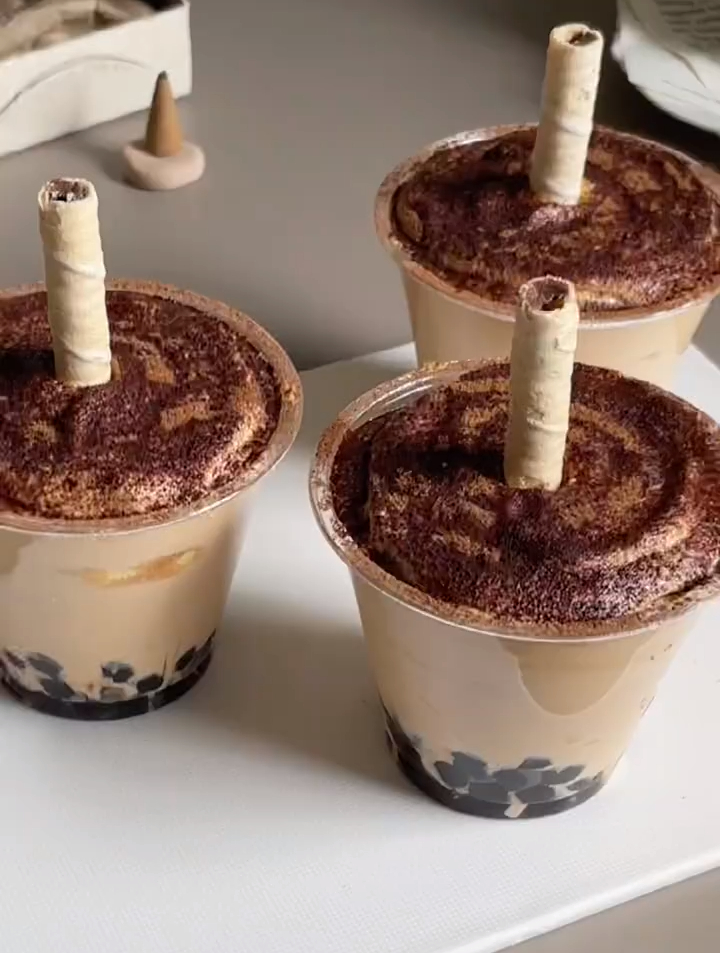 珍珠奶茶提拉米苏|可以吃的珍珠奶茶