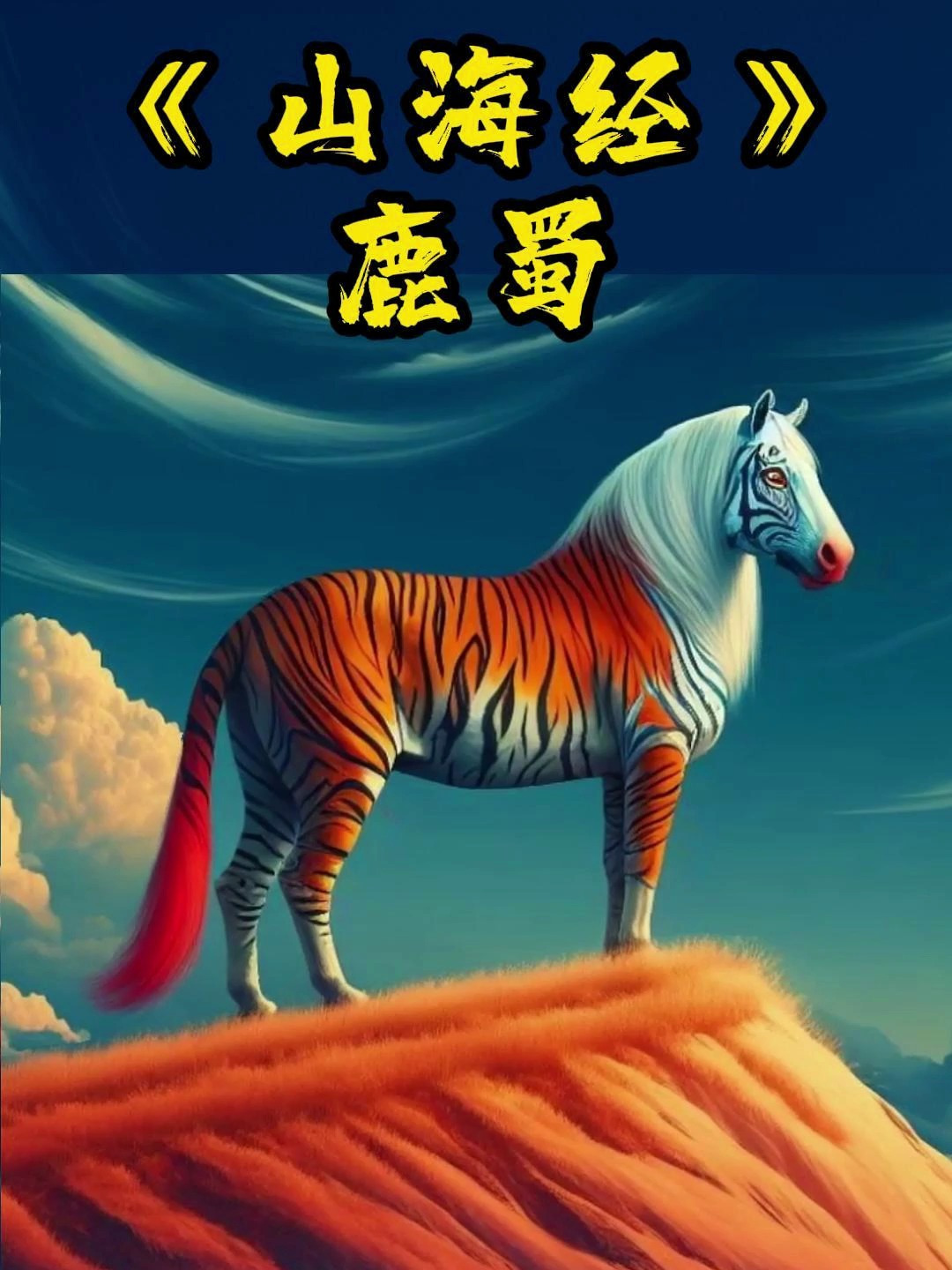 老虎斑纹,白色头红色尾!山海经里面的神兽鹿蜀到底是什么样?