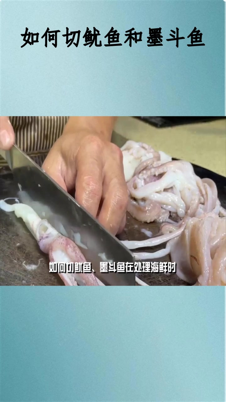 如何切鱿鱼和墨斗鱼