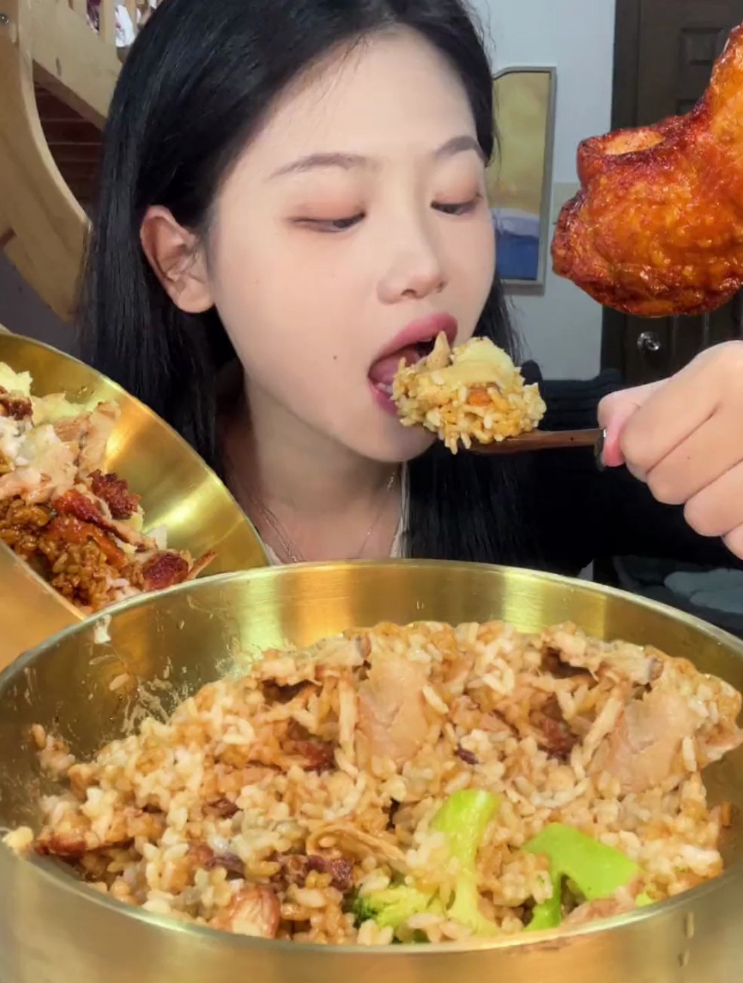 土豆泥鸡腿肉拌饭好好吃啊!