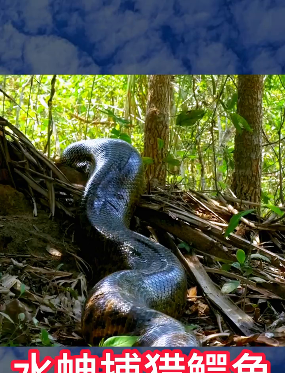 巨蟒大战鳄霸,水下捕食者对决