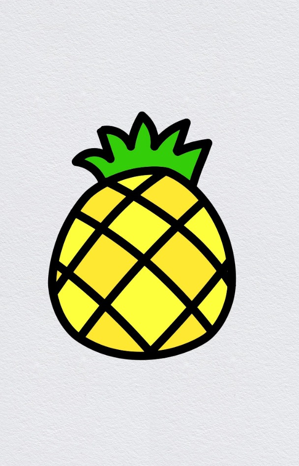 最简单的菠萝画法,菠萝简笔画