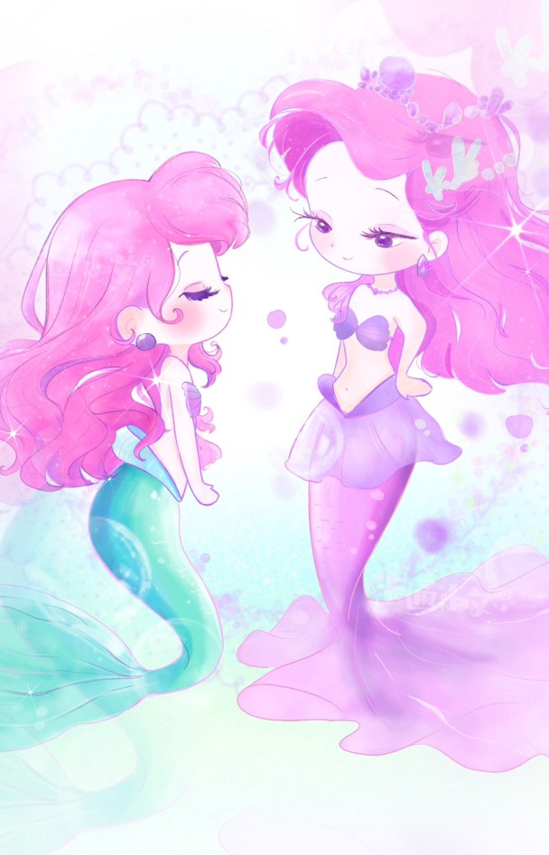 美人鱼公主简笔画,儿童公主可爱简笔画,卡通画