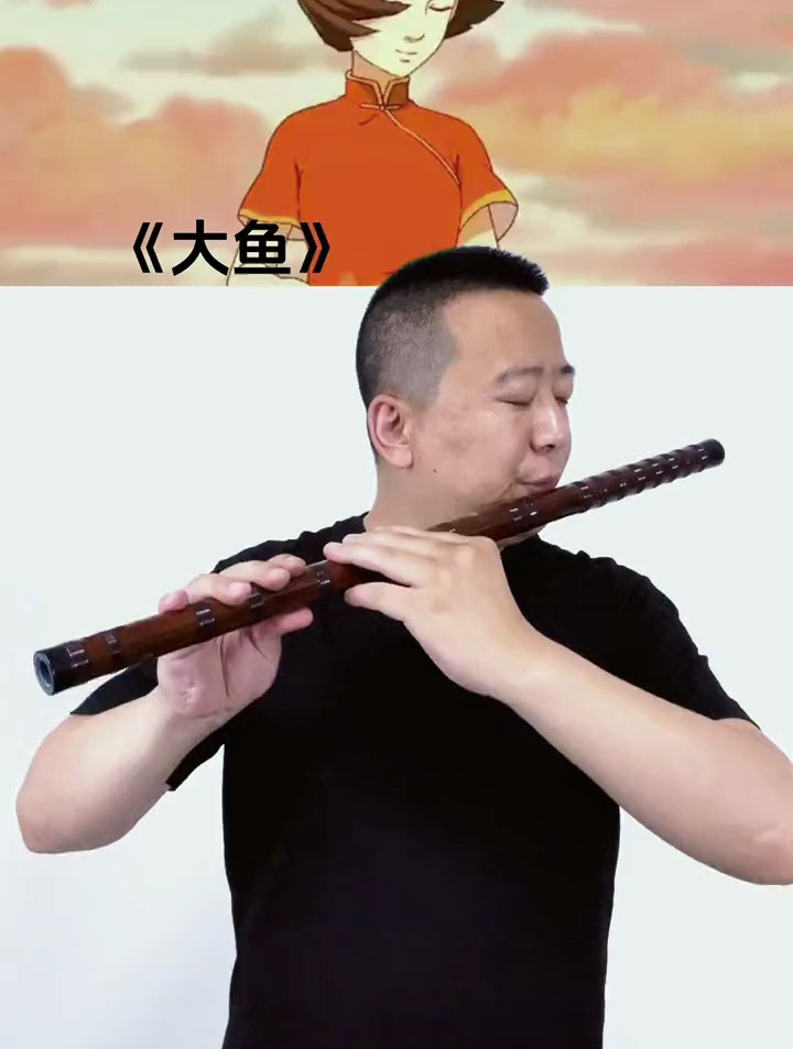 海浪无声,海天一色,一只海龟奋力地向大海爬去,笛子,大鱼海棠