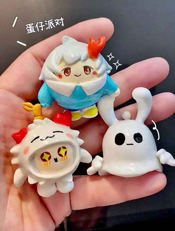 蛋仔茨木团子太可爱辣,石塑粘土教程