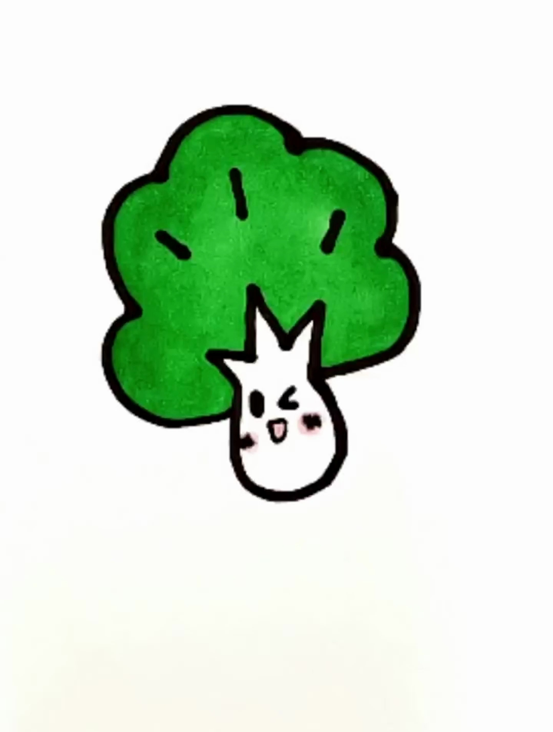 一起来画可爱的小白菜吧