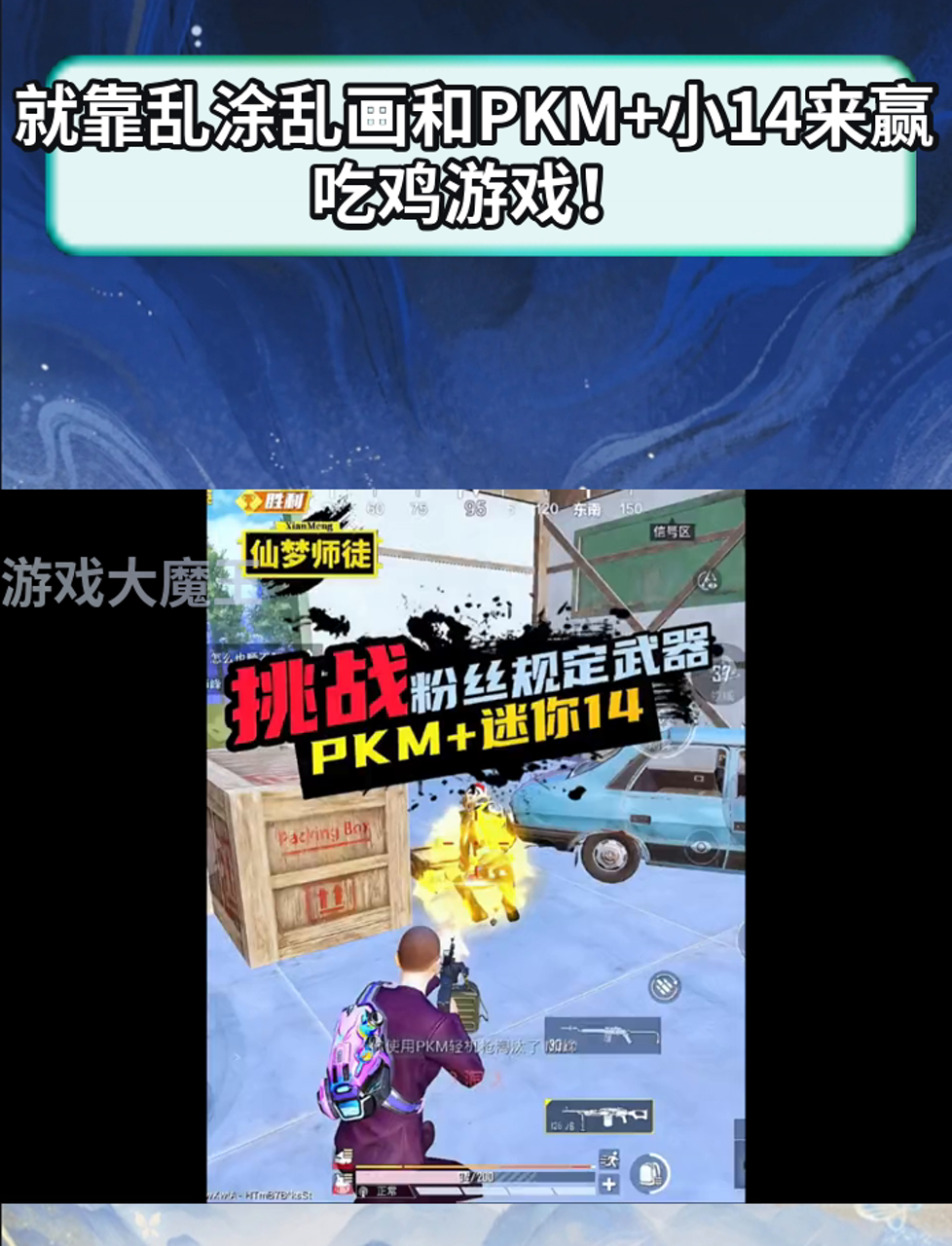 就靠乱涂乱画和PKM+小14来赢吃鸡游戏!