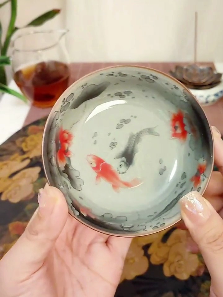 古朴大气 搭配荷花鱼,和和美美,锦鲤附体